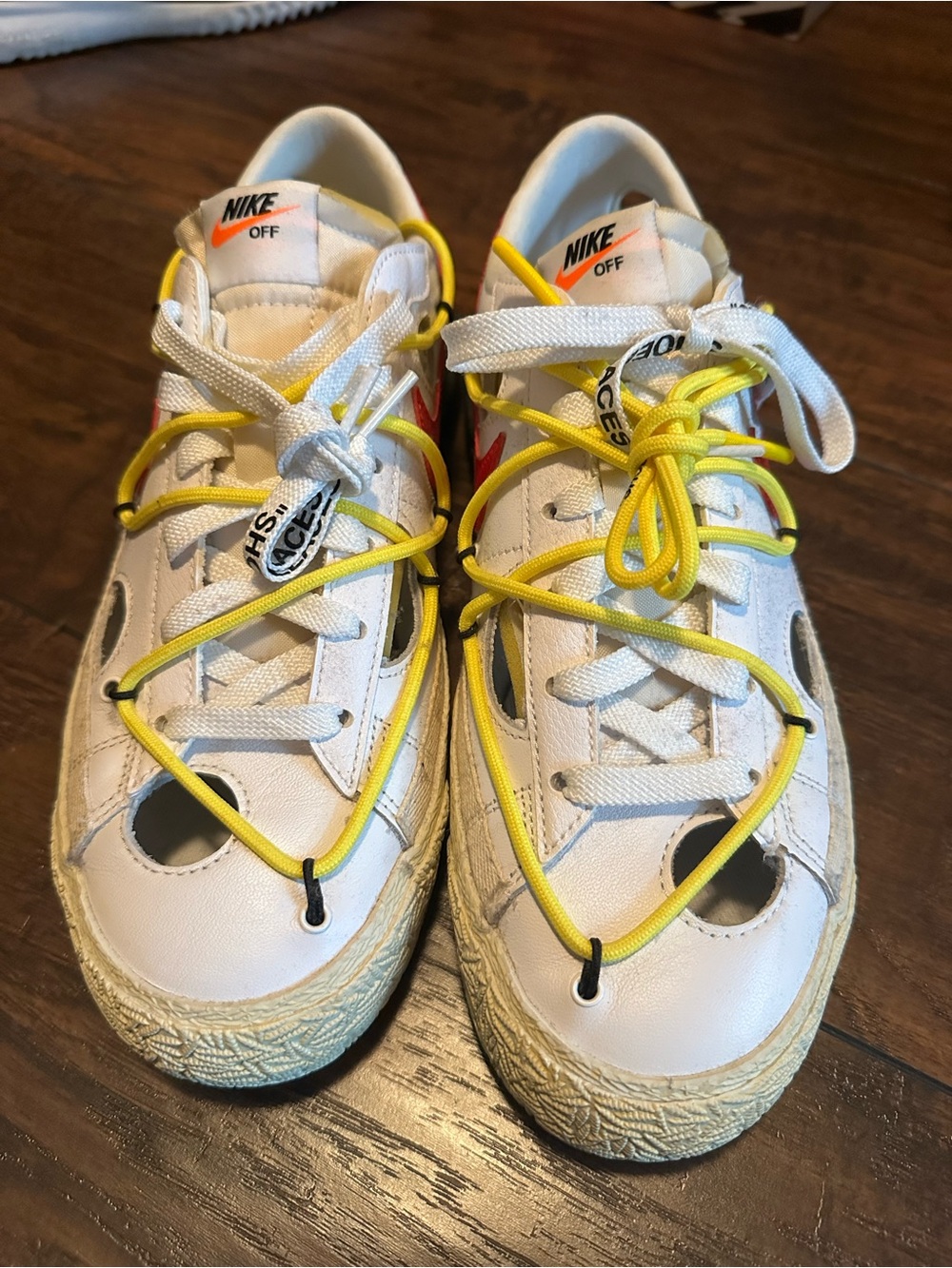 White Sneakers with Yellow and Orange Accents